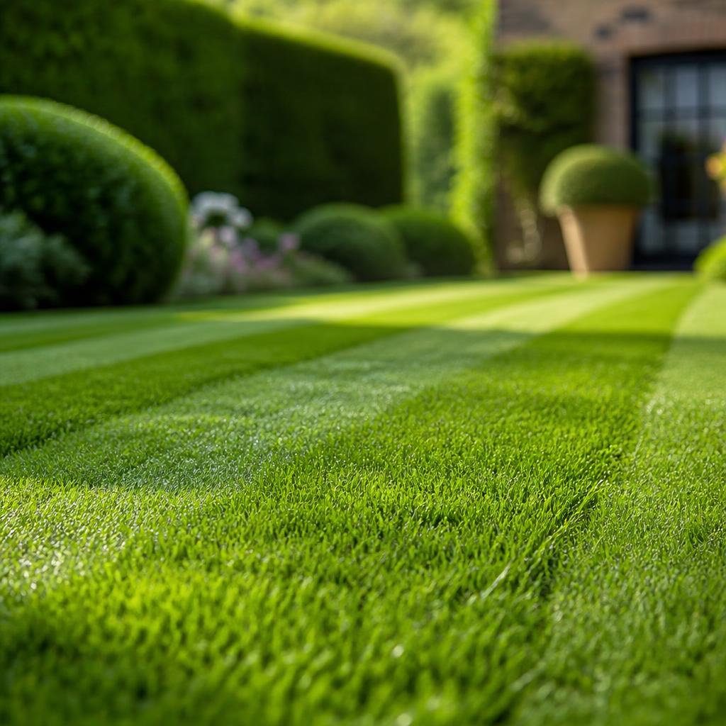 Perfect gemaaid groen gazon